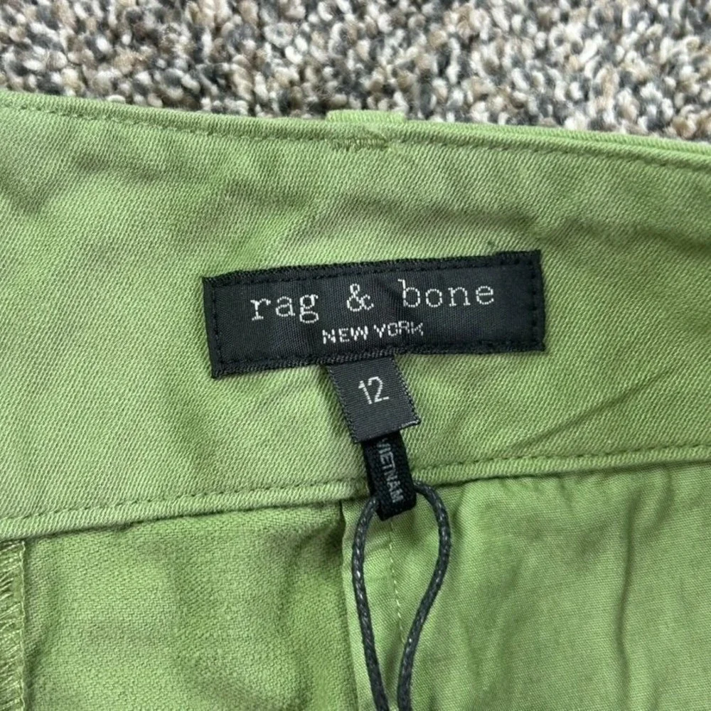 Rag & Bone Jones Pant Womens 12 Olive Green Chino Straight‎ Leg Trousers Casual